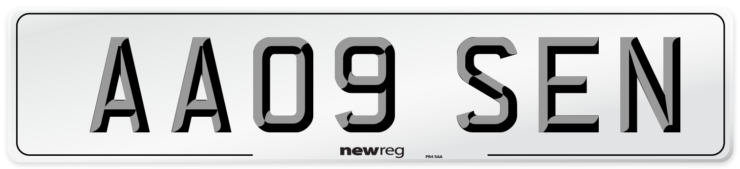 AA09 SEN Number Plate from New Reg